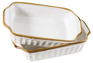 Auflaufform Pintar (2er Set) Beige - Braun - Porzellan - 23 x 5 x 14 cm