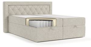 Premium Boxspringbett Jayleen Beige - Grau - Breite: 200 cm