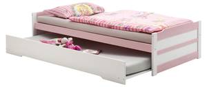 Lit gigogne LORENA 90x200 cm Rose foncé - Bois/Imitation - En partie en bois massif - 99 x 48 x 205 cm