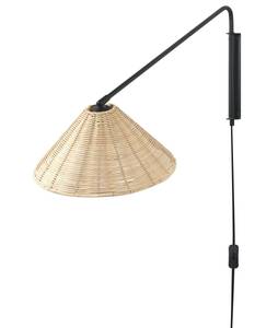 Wandlampen PALENA Schwarz - Blau - Rattan - 33 x 30 x 60 cm