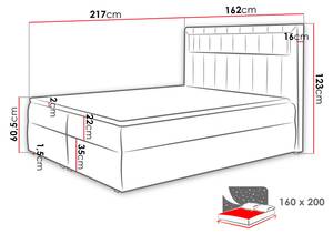 Boxspringbett Aspen Aschgrau - Breite: 162 cm