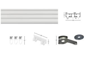 Flächenvorhangschiene Smart 3 lfg. Weiß - Breite: 570 cm