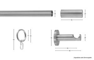 Gardinenstange Easy 1 lfg. Grau - Breite: 320 cm