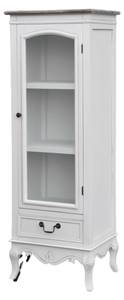 Vitrine RIMINI WHITE SC48 1D1D Blanc - Bois massif - Bois/Imitation - 48 x 133 x 35 cm