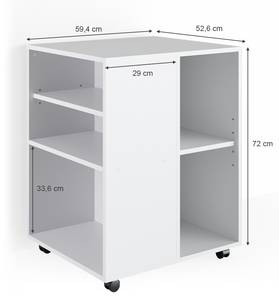 Rollcontainer Weiß, 59x53cm Weiß