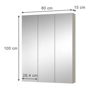 Spiegelschrank Arianna Braun - Weiß - Holzwerkstoff - Glas - 80 x 100 x 15 cm
