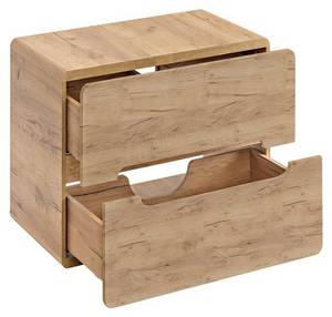 Waschtisch 60cm Wotaneiche Keramikbecken Braun - Holzwerkstoff - 60 x 68 x 46 cm