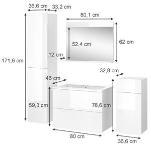 Badmöbel-Set Izan 41541 Weiß - Holzwerkstoff - 80 x 60 x 46 cm