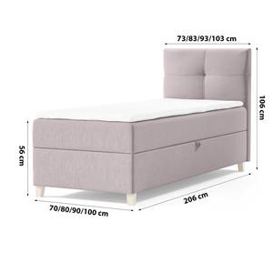 Einzelbett Boxspringbett Anter Mini Violett - Breite: 80 cm - Bettkasten rechts