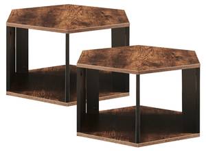 Set de 2 tables basses Molde Noir - Marron - Bois manufacturé - 60 x 32 x 53 cm