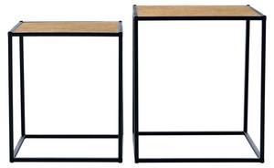 Set de 2 tables basses Grindavik Noir - Bois manufacturé - 40 x 46 x 40 cm
