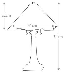 Inglenook Lampe de table Marron - Verre - Métal - 41 x 63 x 41 cm