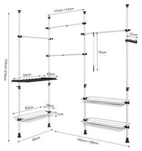 Télescope Garde-Robe FRG38 Blanc - Matière plastique - 195 x 278 x 1 cm