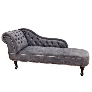 Recamiere CHESTERFIELD Grau - Textil - 170 x 79 x 61 cm