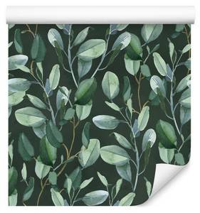 Papier Peint FEUILLES Eucalyptus Nature Beige - Vert - Papier - Textile - 53 x 1000 x 1000 cm