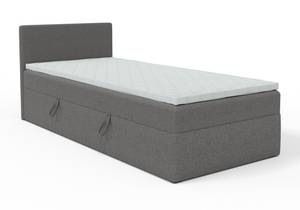 Einzelbett Boxspringbett Menorca Mini Grau - Breite: 100 cm - Bettkasten links