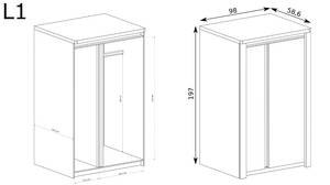 Kleiderschrank LAVINIO Breite: 72 cm