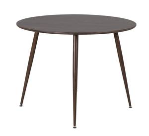 Table ronde en MDF et acier Plaza 100 cm Marron - Bois manufacturé - 100 x 75 x 100 cm