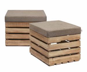 Coffre-Siège en Bois FLAME  lot de 2 Beige