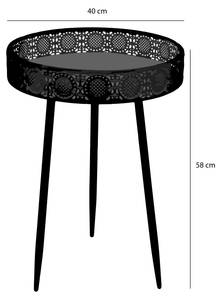 Table d'appoint Ronde Noir - Métal - 40 x 58 x 40 cm