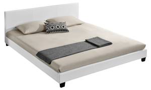 Lit capitonné Albacete avec matelas Blanc - Profondeur : 180 cm