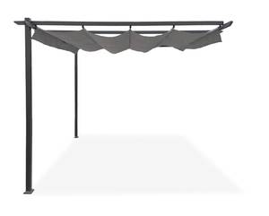 Pergola adossée MIRA Gris lumineux - Profondeur : 300 cm