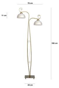 Stehlampe ELISA Gold - Grau - Glas - Metall - 70 x 160 x 70 cm