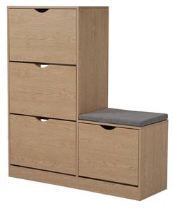 Schuhschrank Coeus Ⅱ Braun - Holzwerkstoff - Metall - Massivholz - Holzart/Dekor - 35 x 119 x 107 cm