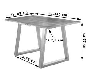 Esstisch LUBIN Akazie Dekor - Beige - 140 x 80 cm - Silber