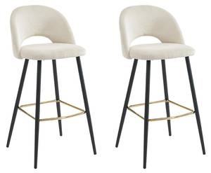 Tabouret de bar FINCHY Lot de 2 Blanc - Textile - 50 x 100 x 48 cm