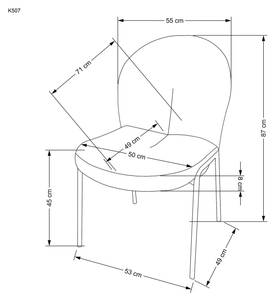 Chaise K507 Blanc - Textile - 55 x 87 x 71 cm