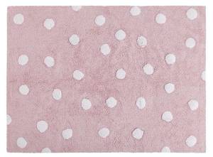 Baumwollteppich gepunktet Pink - Naturfaser - Textil - 120 x 2 x 160 cm