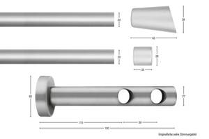 Gardinenstange Molis 2 lfg. Braun - Breite: 180 cm