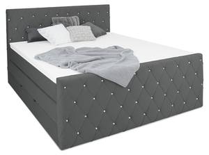 ABU DHABI Boxspringbett mit Bettkasten Anthrazit - Breite: 180 cm