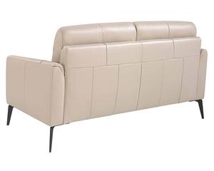 2-Sitzer-Sofa aus grauem Leder und Stahl Grau - Echtleder - Textil - 152 x 87 x 88 cm