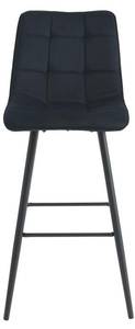 Tabouret de bar OLLUA Lot de 2 Noir - Textile - 56 x 107 x 47 cm