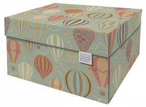 Boite de rangement Ballon Sky Vert - Bois manufacturé - Fibres naturelles - 31 x 21 x 39 cm