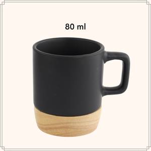 Espressotassen 4er-Set mit schwarzem Schwarz - Keramik - 9 x 7 x 31 cm