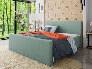 Boxspringbett Milano 3 Blau - Breite: 145 cm