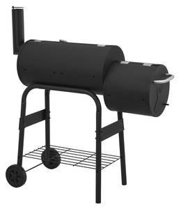 Barbecue fumoir Arielli Noir - Métal - 110 x 115 x 64 cm