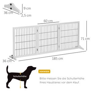 Hundegitter D06-080WT Glas Weiß