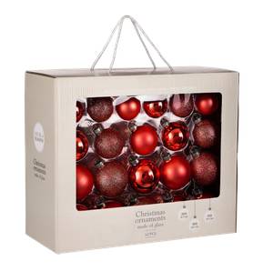 Boules de Noël en verre Rouge - Verre - 7 x 7 x 7 cm