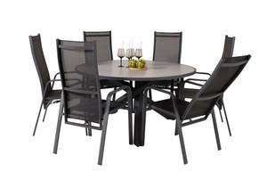 Gartenmöbel-Set Parma (7-teilig) Schwarz - Metall - 140 x 73 x 140 cm