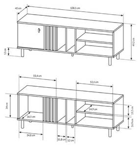 TV-Schrank MADICI 138 Braun - Grau - Holzwerkstoff - 40 x 49 x 138 cm