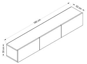 TV-Schrank Rigel Weiß - Holzwerkstoff - 32 x 30 x 180 cm