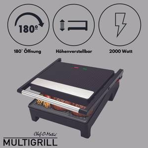 Kontaktgrill Chef O Matic Multigrill Schwarz - Kunststoff - 34 x 10 x 34 cm