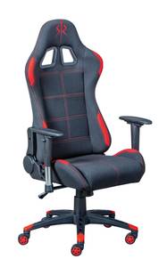 Chaise de jeu Gaming rouge Noir - Textile - 69 x 132 x 50 cm
