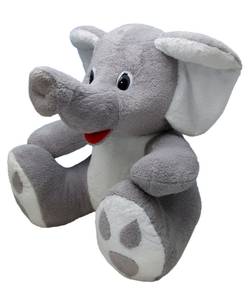 Kuscheltier Elefant Grau - Textil - 60 x 60 x 50 cm