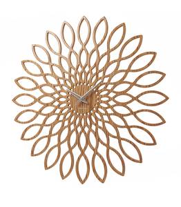 Wanduhr Sunflower Braun - Holzwerkstoff - 4 x 60 x 60 cm
