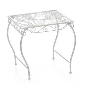 Table de jardin Zarina Blanc - Métal - 49 x 46 x 45 cm